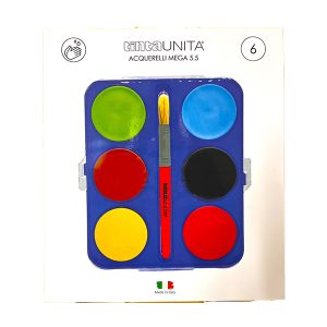 ACQUARELLI TINTA UNITA 6 colori mega
